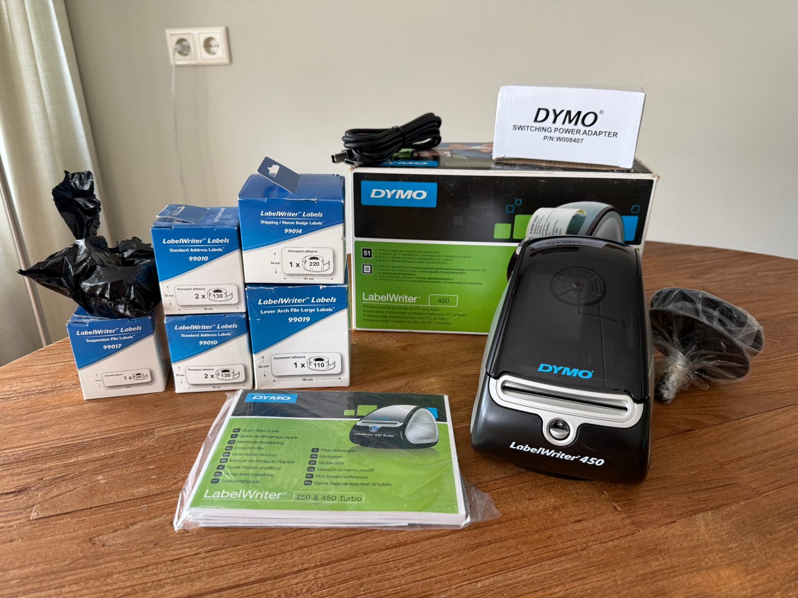 DYMO LabelWriter 450 + 7 Labelrollen in originele doos, Computers en Software, Labelprinters, Ophalen of Verzenden, Zo goed als nieuw