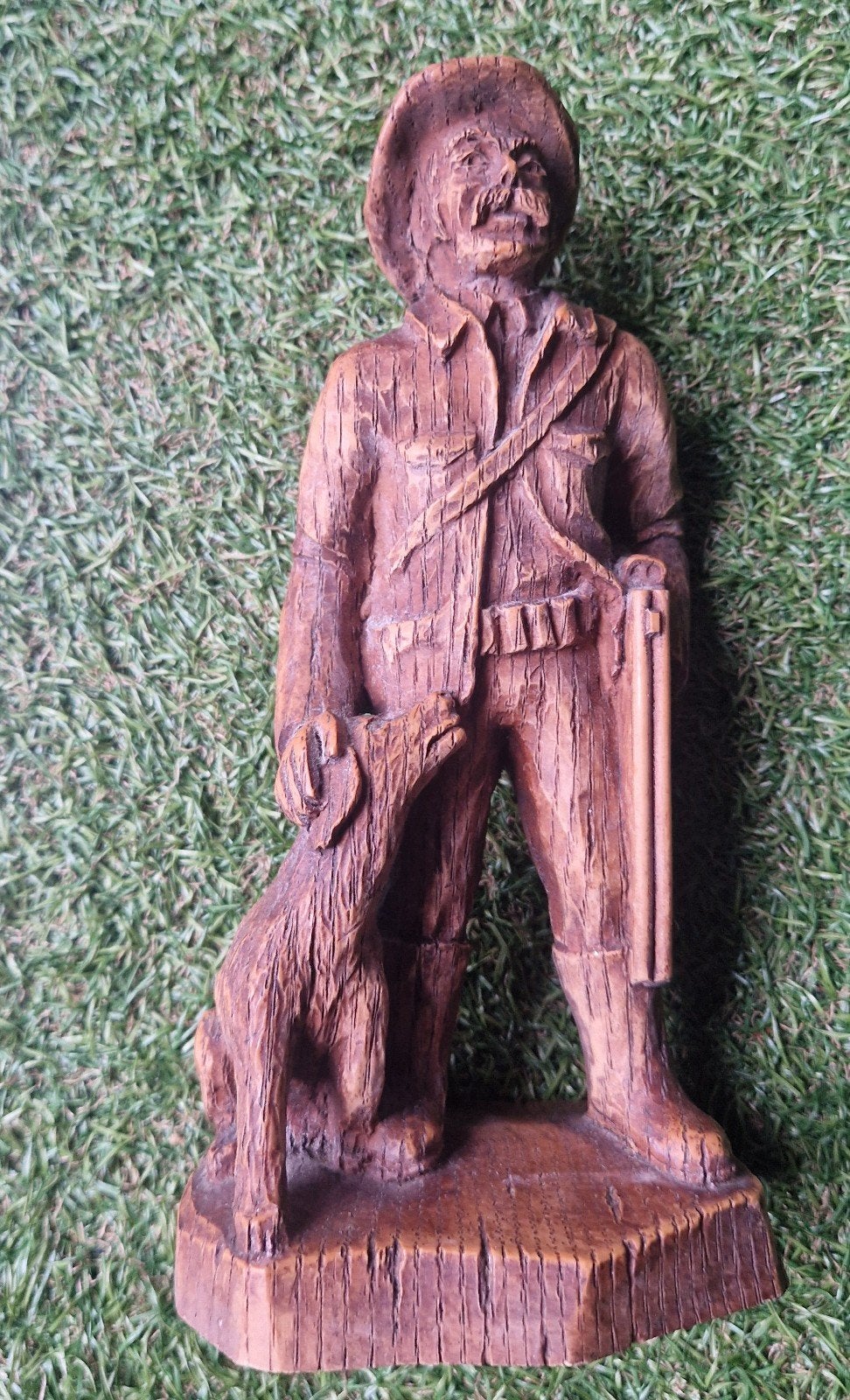 Houtgesneden Jager met Hond - 20 cm hoog, Antiek en Kunst, Ophalen