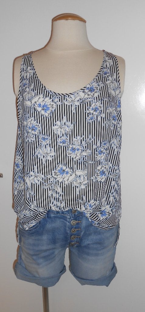 Primark gestreepte top zwart/wit mt 42/44, Kleding | Dames, Tops, Maat 42/44 (L), Nieuw, Ophalen of Verzenden, Zonder mouw