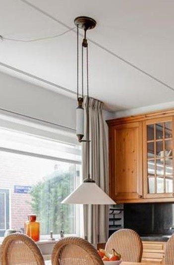 In hoogte verstelbare landelijke hanglamp, Ophalen, Zo goed als nieuw, Glas, Klassiek, landelijk