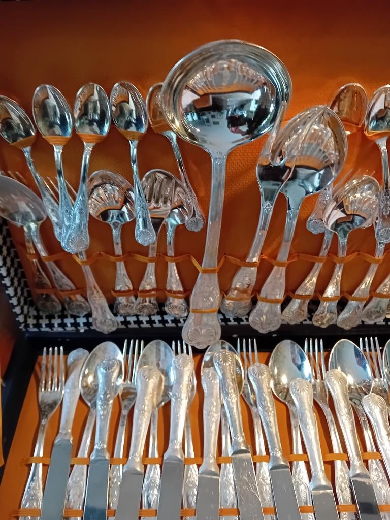 Prachtig verzilverd bestekset in koffer, Ophalen
