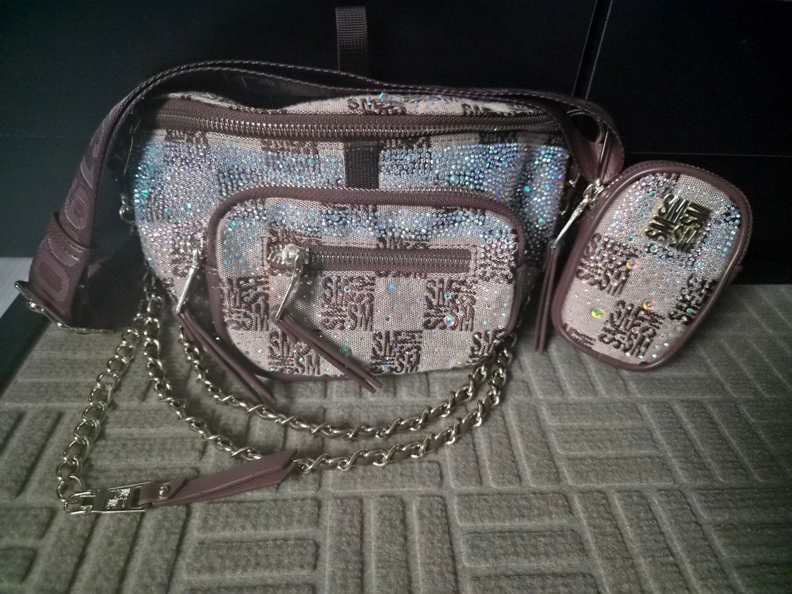 Steve Madden cross body tas bling !, Ophalen of Verzenden, Nieuw, Bruin, Overige typen