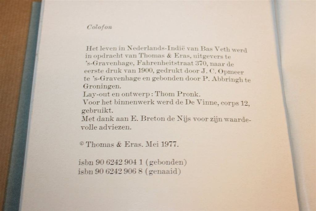 Het Leven in Nederlandsch Indië — Koloniale Tijd, Bas Veth, Ophalen of Verzenden, Gelezen
