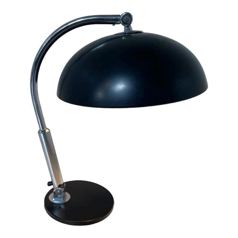 Hala Zeist P-144 Bauhaus Bureaulamp - Zwart/Chroom, Bureaulamp, Overige merken, Vintage, Ophalen of Verzenden