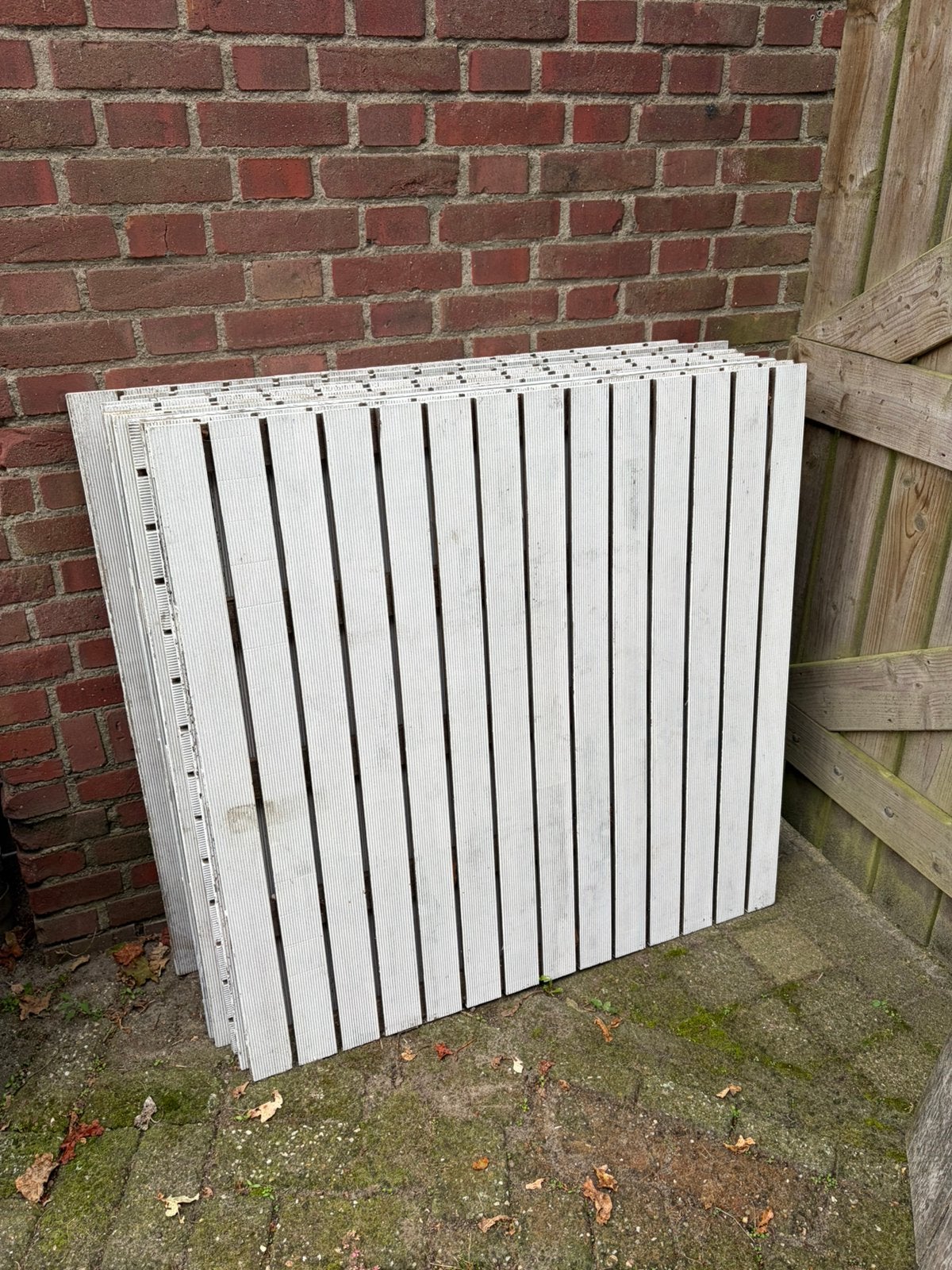 10x hardhouten vlondertegels 1x1 mtr, Tuin en Terras, Ophalen, Zo goed als nieuw, Hout