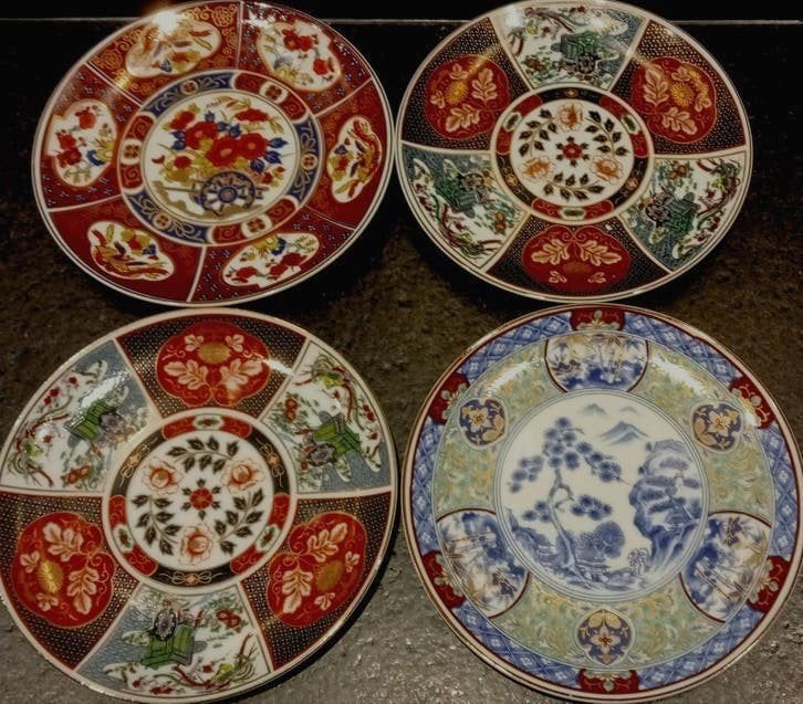 Set van 4 Japanse Sierborden / Wandborden - Zgan, Ophalen of Verzenden