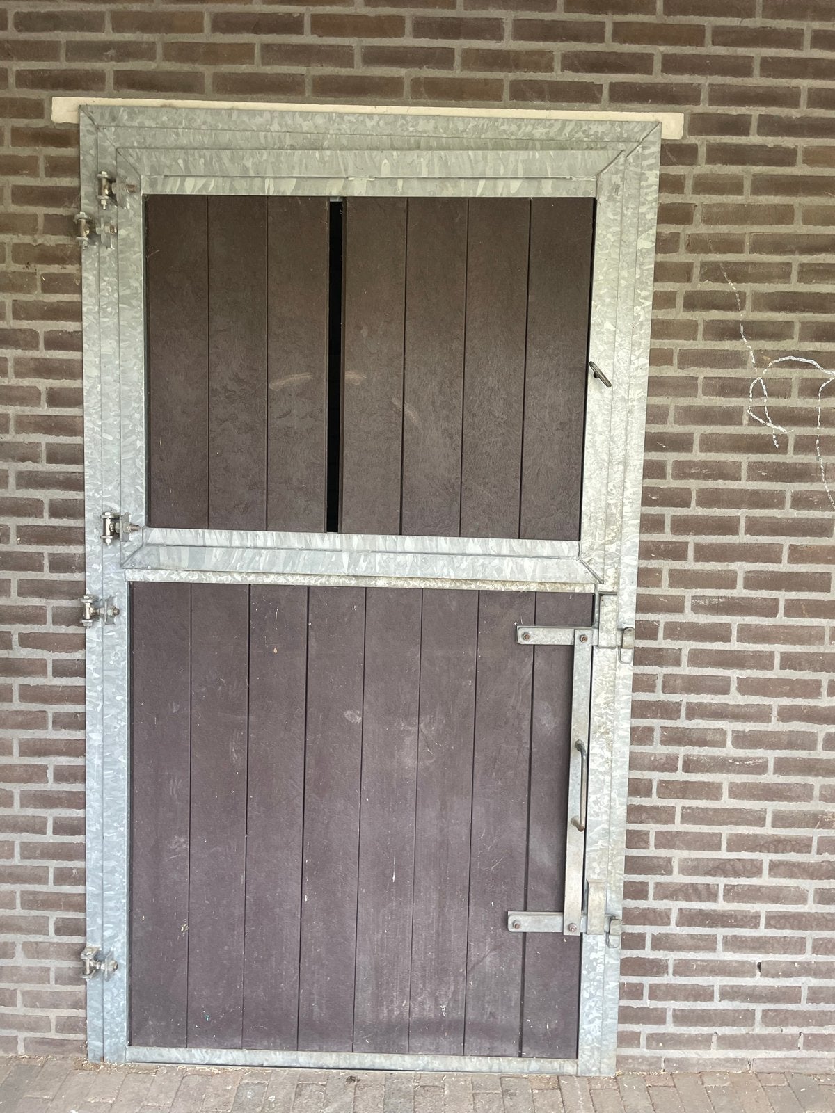Staldeur / Buitendeur - Metaal en kunstof, Ophalen, Gebruikt, 80 tot 100 cm, Buitendeur
