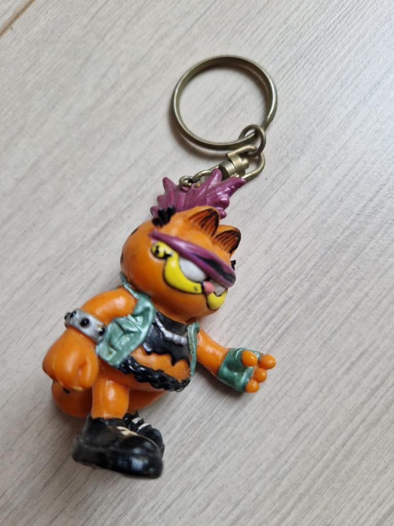 1981 garfield punk punker bully bullyland sleutelhanger 1978, Ophalen of Verzenden