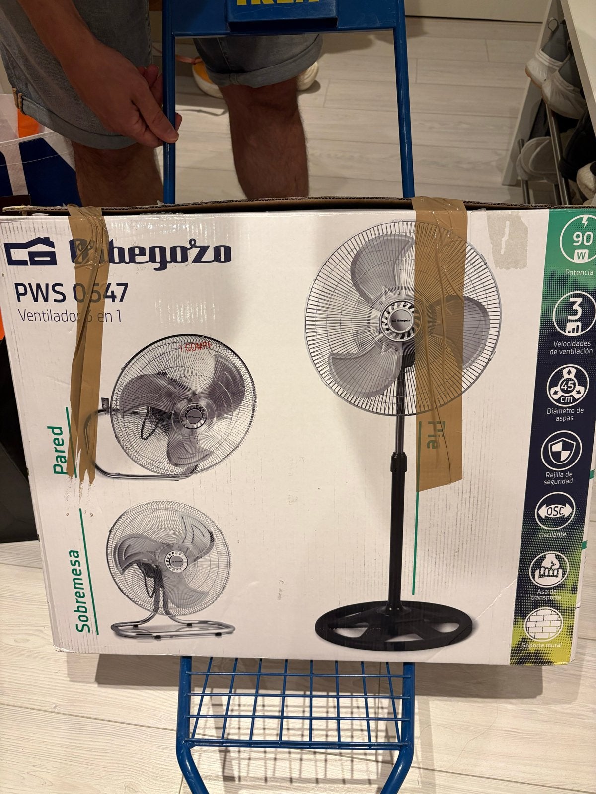 Nieuwe Orbegozo 3-in-1 Ventilator (tafel, voet en wand), Ophalen of Verzenden, Nieuw, Statiefventilator