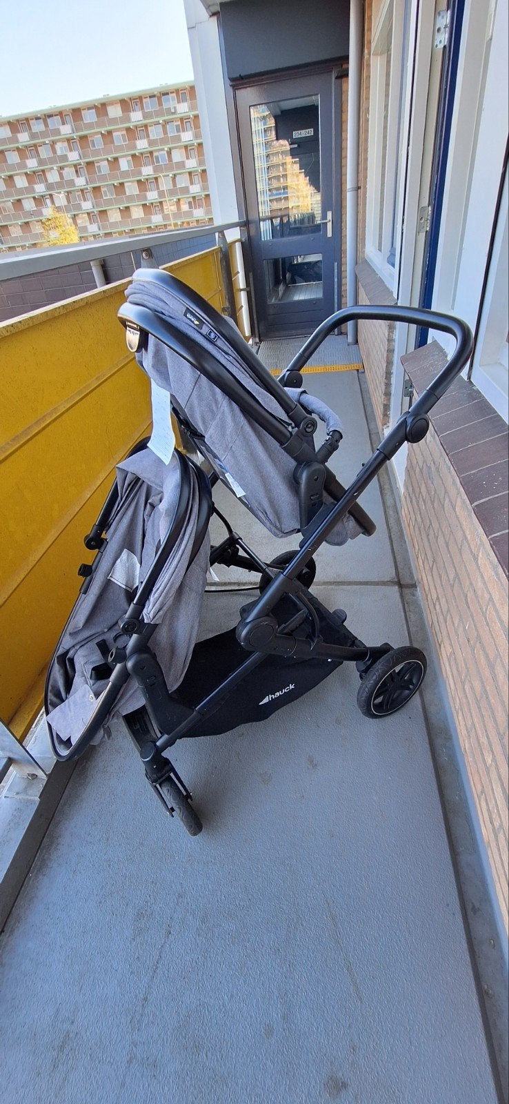Hauck Atlantic Twin Duo Kinderwagen - Melange Grijs, Ophalen, Zo goed als nieuw, Overige merken, Duomodel
