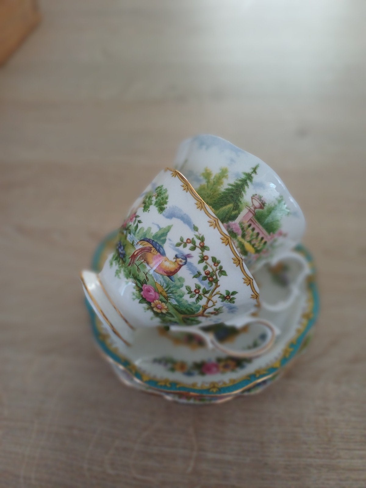 Prachtige Royal Albert Chelsea Bird en Kentish Rookery kop, Antiek en Kunst, Antiek | Servies los, Ophalen of Verzenden
