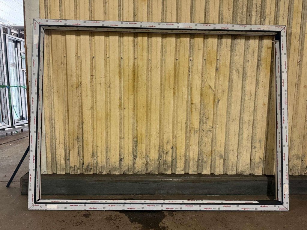 kunststof kozijn aluplast antraciet structuur 2510x1830, Niet ingevuld, Kunststof, Niet ingevuld, Nieuw