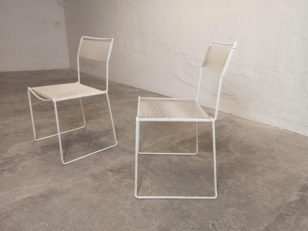 2 vintage Spaghetti stoelen, Giandomenico Belotti, Alias, Huis en Inrichting, Ophalen, Tweedehands, Twee, Metaal