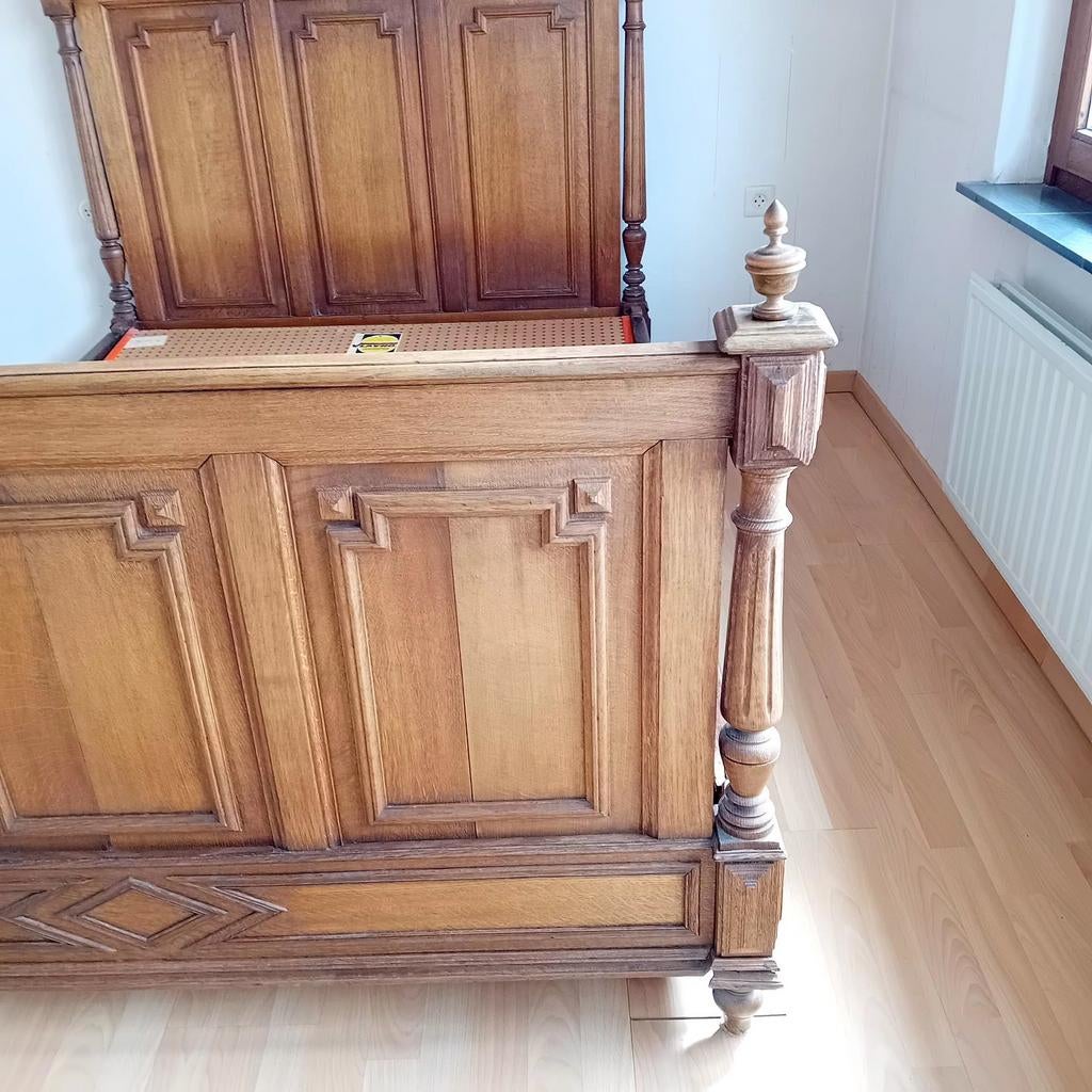 Antiek bed massief hout, Ophalen of Verzenden