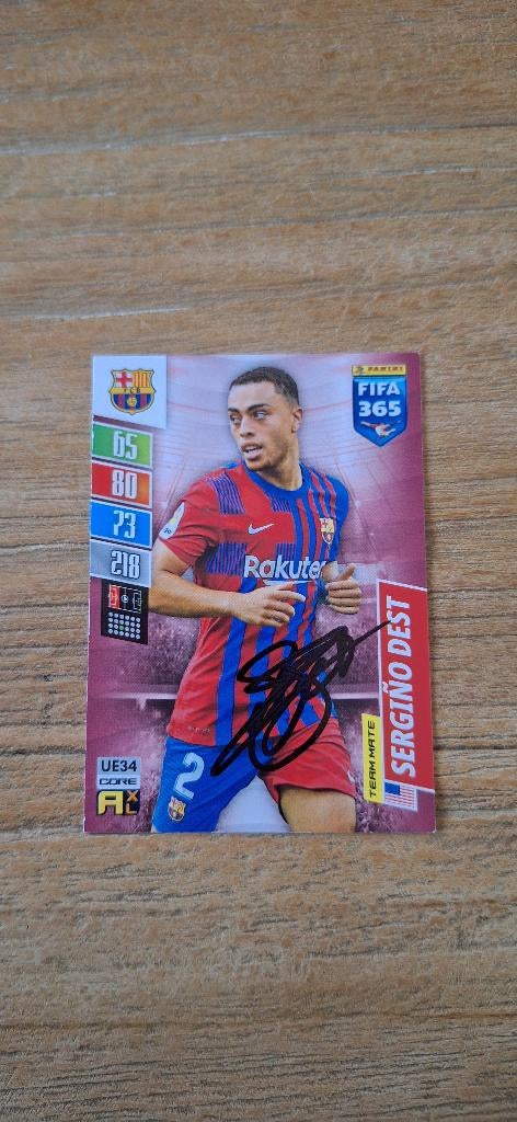 Panini trading card handtekening Sergino Dest; # Barcelona, Verzamelen, Sportartikelen en Voetbal, Ophalen of Verzenden, Nieuw