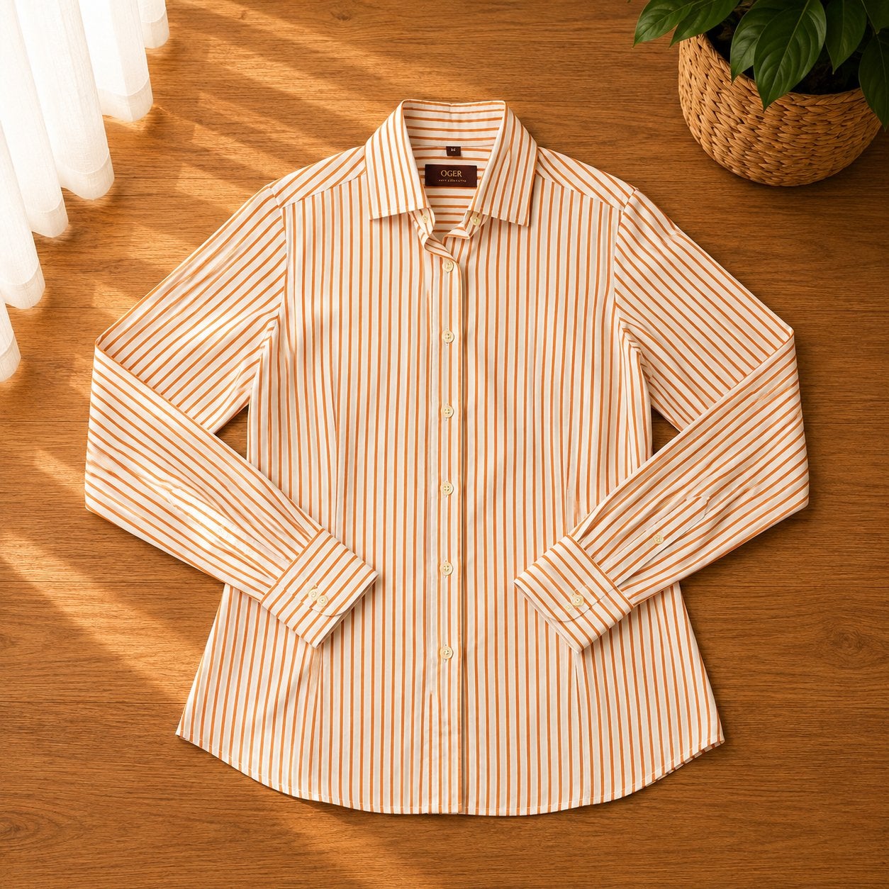 Oger gestreepte blouse - Maat M, Oranje, Ophalen of Verzenden, Zo goed als nieuw, H