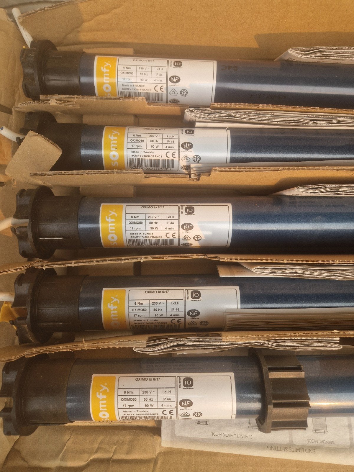 krachtige rolluikmotor IOSomfy 6nm 10nm en 30nm, Minder dan 100 cm, Wit, Ophalen of Verzenden, Zo goed als nieuw
