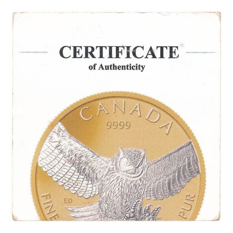 Canada 1 ounce zilver 2015 Grote Hoornuil verguld, Ophalen of Verzenden, Zilver
