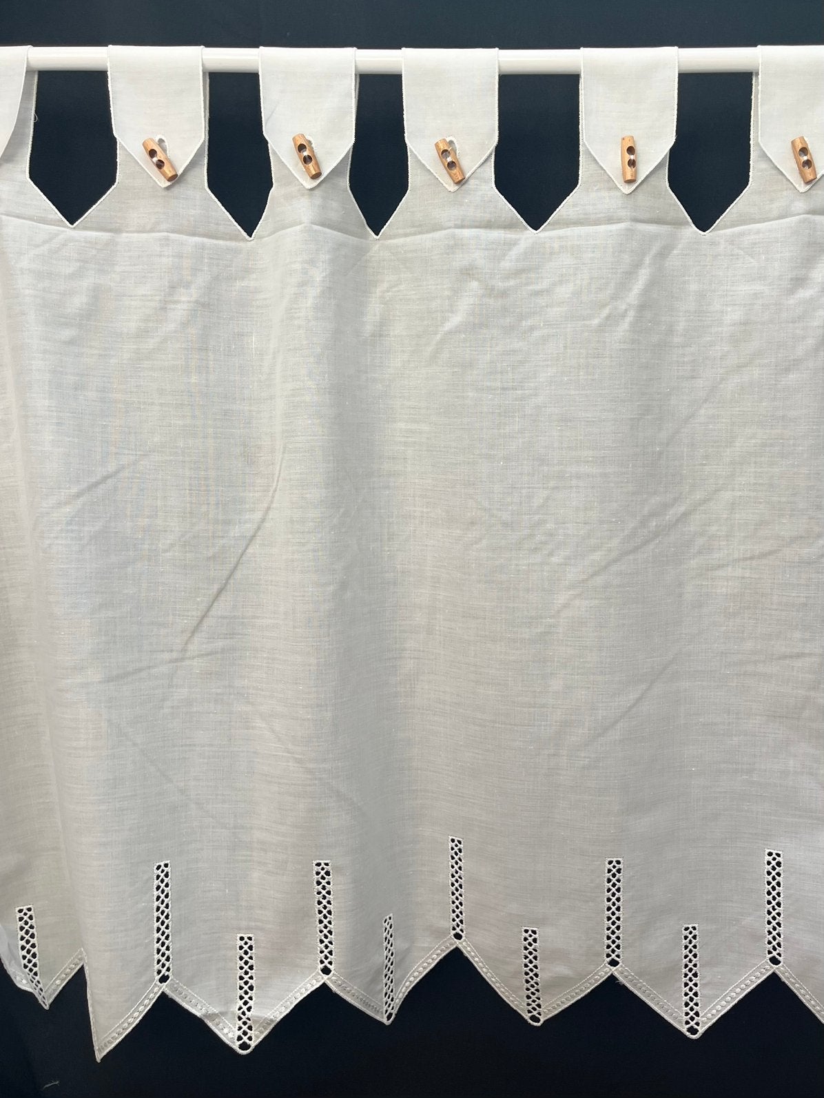 Lussenvalletje offwhite 61cm hoog, 350 cm, Vitrage, Nieuw, Ophalen of Verzenden