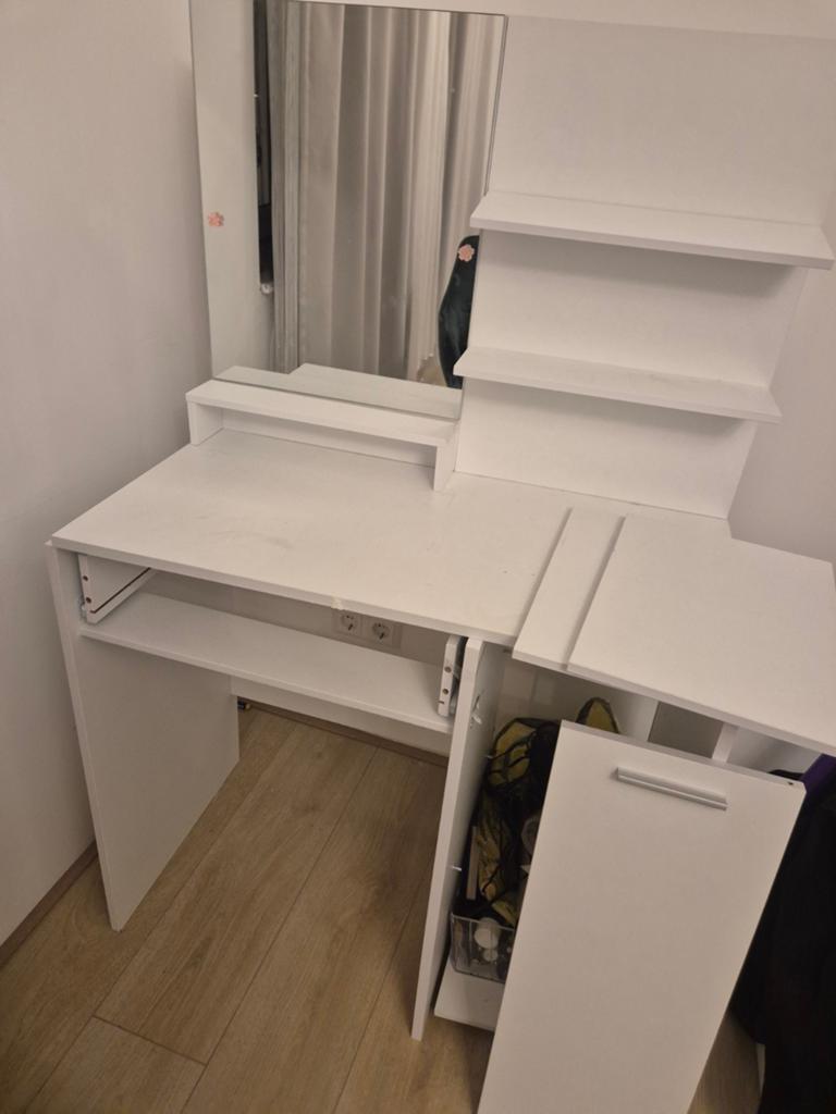 Bureau met spiegel en opbergruimte - onderdelen, Opbergruimte, Gebruikt, Spaanplaat of MDF, Ophalen of Verzenden