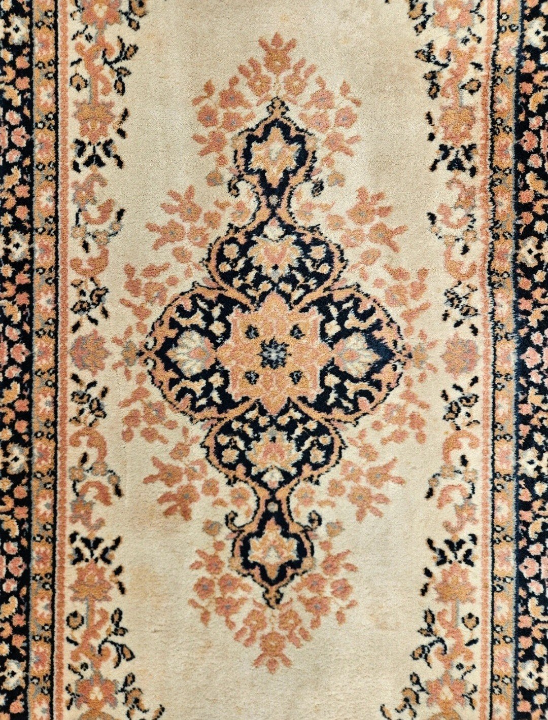 Vintage oosters wol vloerkleed medallion peach 80x157cm, Gebruikt, Www.hypepopup.nl, Www.hypepopup.nl, Www.hypepopup.nl