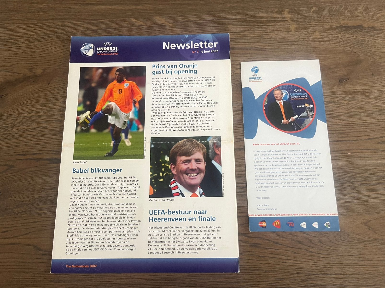2 infofolders EK-21. 2007 in Nederland, Ophalen of Verzenden, Zo goed als nieuw, Overige binnenlandse clubs, Boek of Tijdschrift