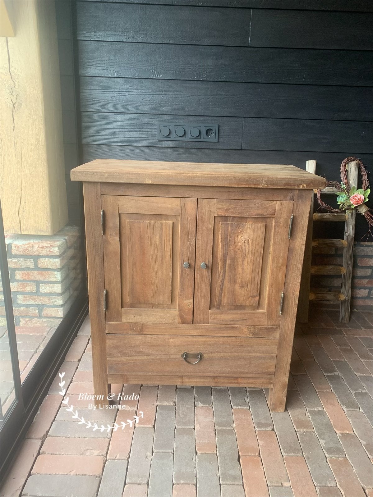 Nieuw! Teak houten kastje, Ophalen, Teakhout, Nieuw, 50 tot 100 cm
