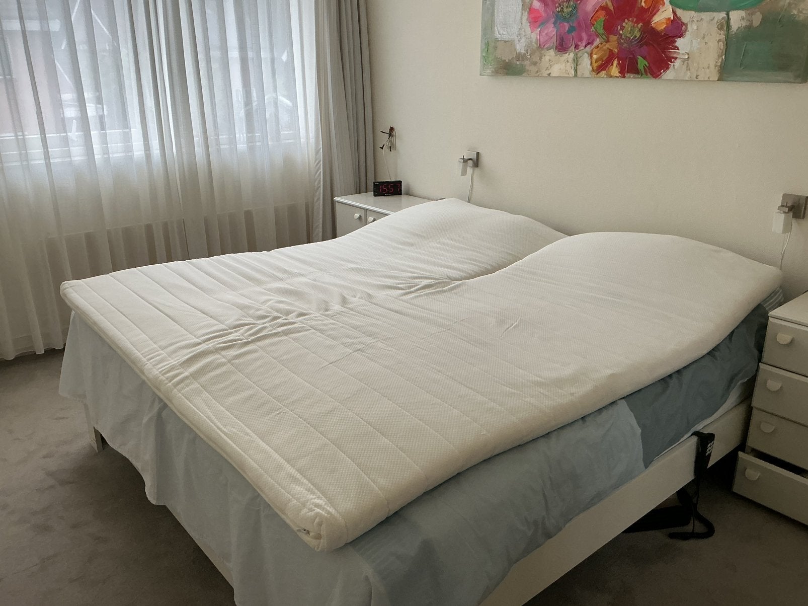 Traagschuim VISCO/NASA SplitTopper 7 cm. 180 x 200 cm., Ophalen, Tweepersoons, Zo goed als nieuw, Matras