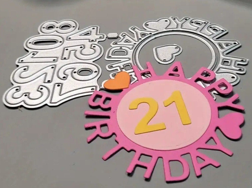Nieuw  snijmal Happy Birthday  / cijfers, Hobby en Vrije tijd, Kaarten | Zelf maken, Ophalen of Verzenden, Nieuw, Overige thema's