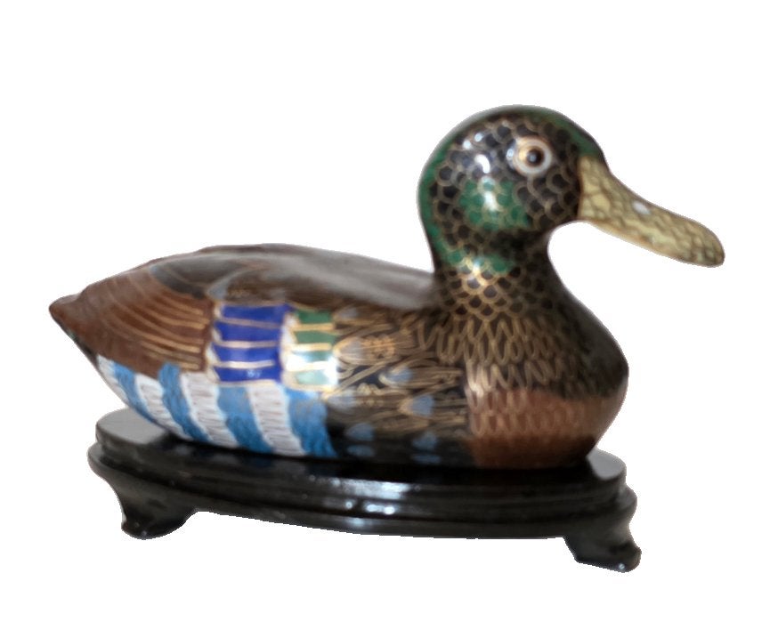 Cloisonne eend - 17 cm., Ophalen of Verzenden