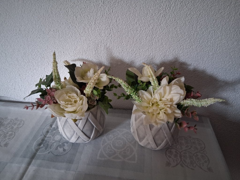 Kunstbloemen in pot, set van 2, Ophalen, Overige materialen, Zo goed als nieuw, Overige merken