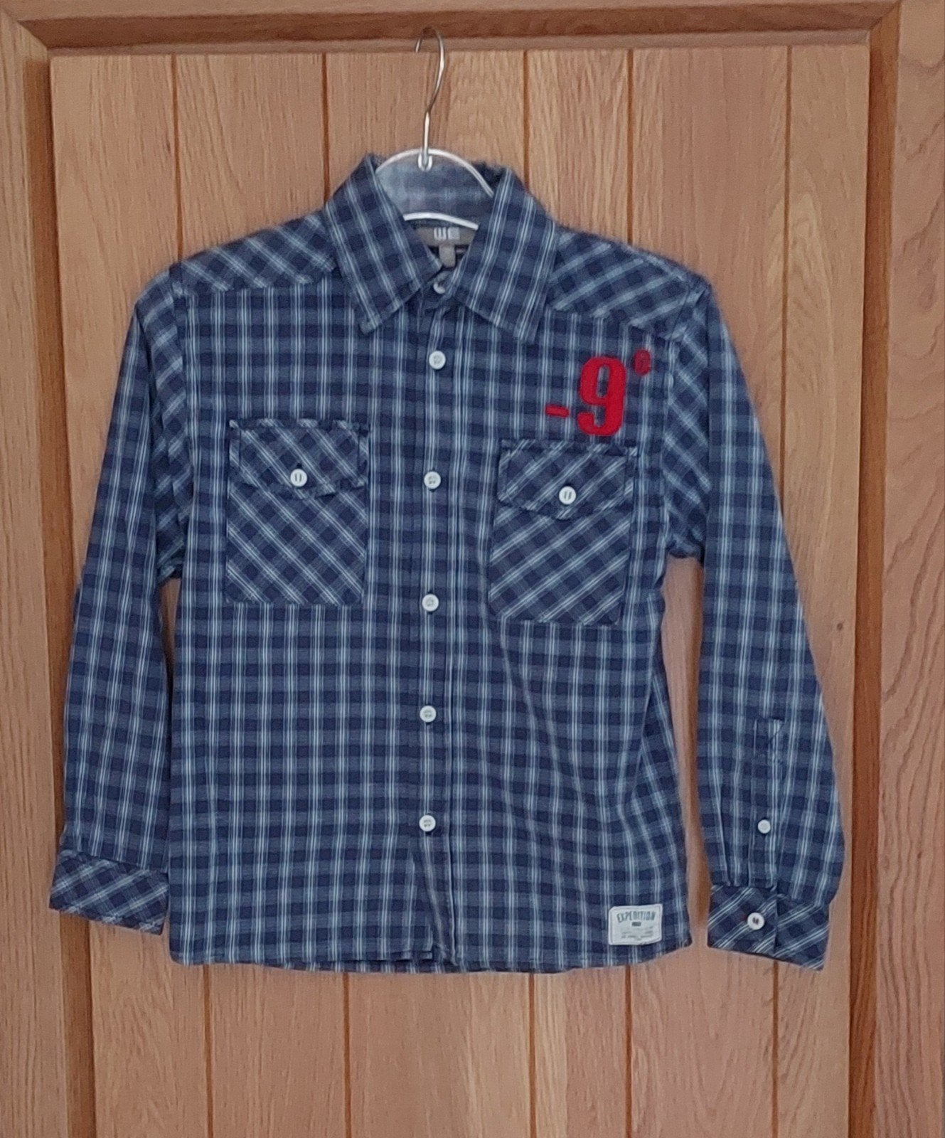 WE Jongens Overhemd Geruit, Maat 122/128, Ophalen, WE, Overhemd of Blouse, Zo goed als nieuw