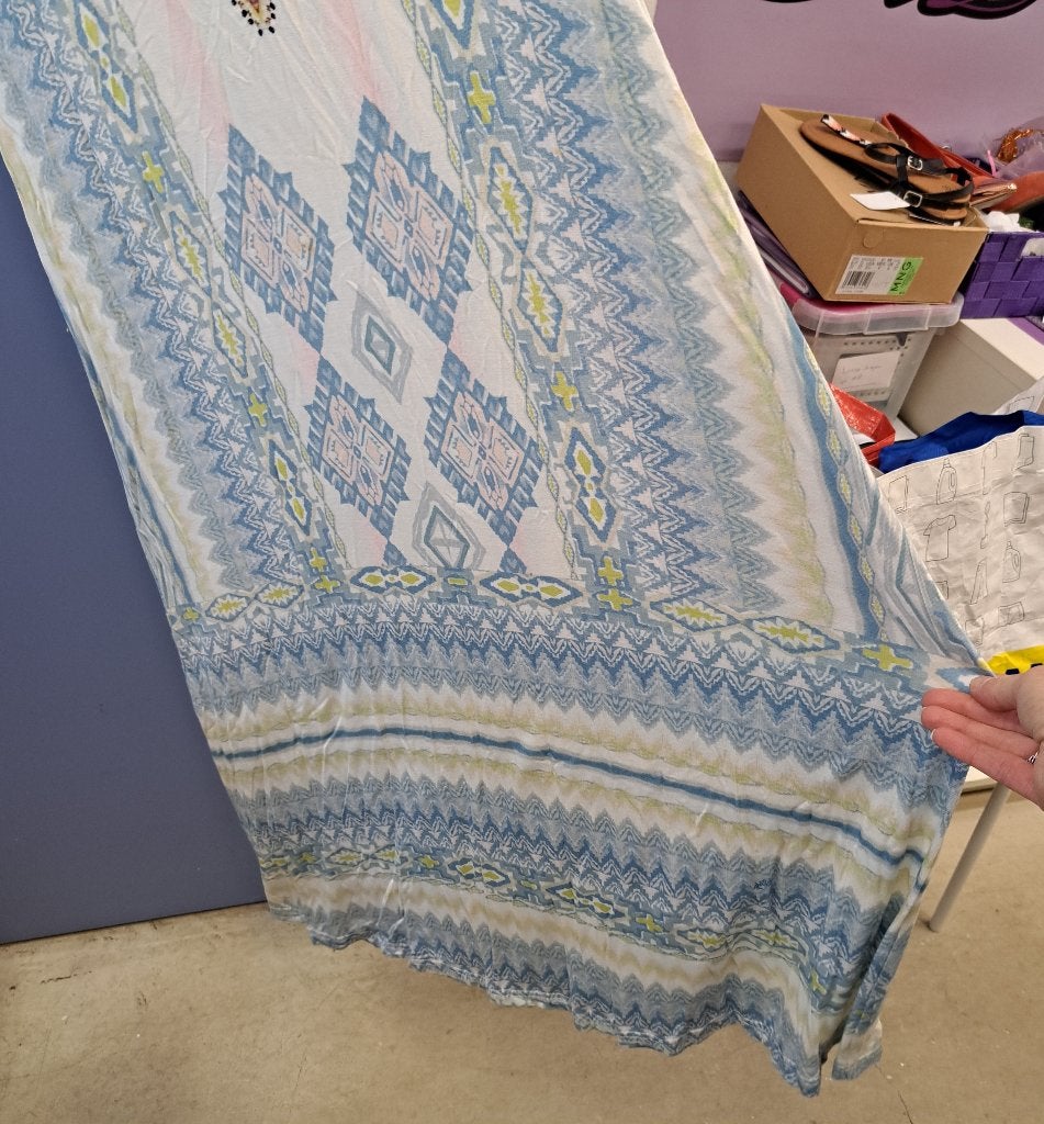 Hale Bob maxidress lange jurk pastel tinten boho S nr 45722, Blauw, ., Hale Bob, Ophalen of Verzenden