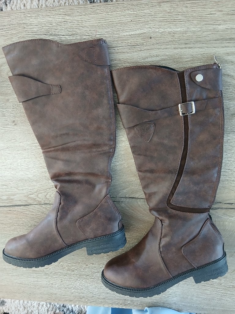 dames laarzen bruin  im. leder  nieuw mt 38, Ophalen of Verzenden, Nieuw, Bruin, Hoge laarzen