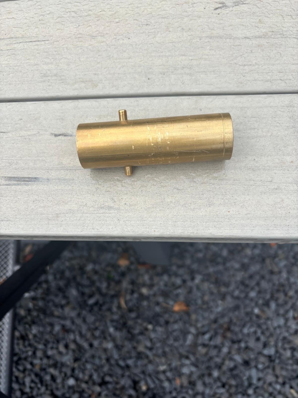 Gasvulnippel voor gasflessen 9cm, Ophalen of Verzenden, Gebruikt