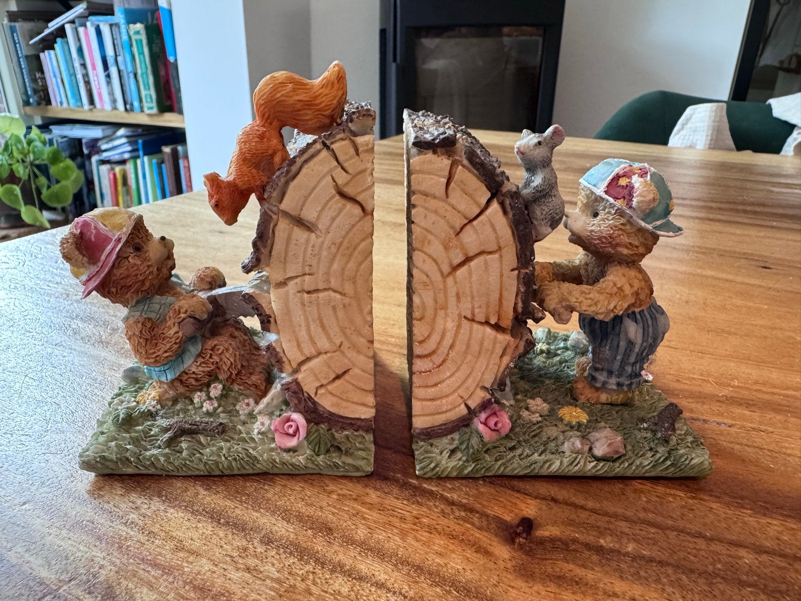 Schattige boekensteunen met beren, muisje en eekhoorn, Meerkleurig, Kunststof, Ophalen of Verzenden, Landelijk