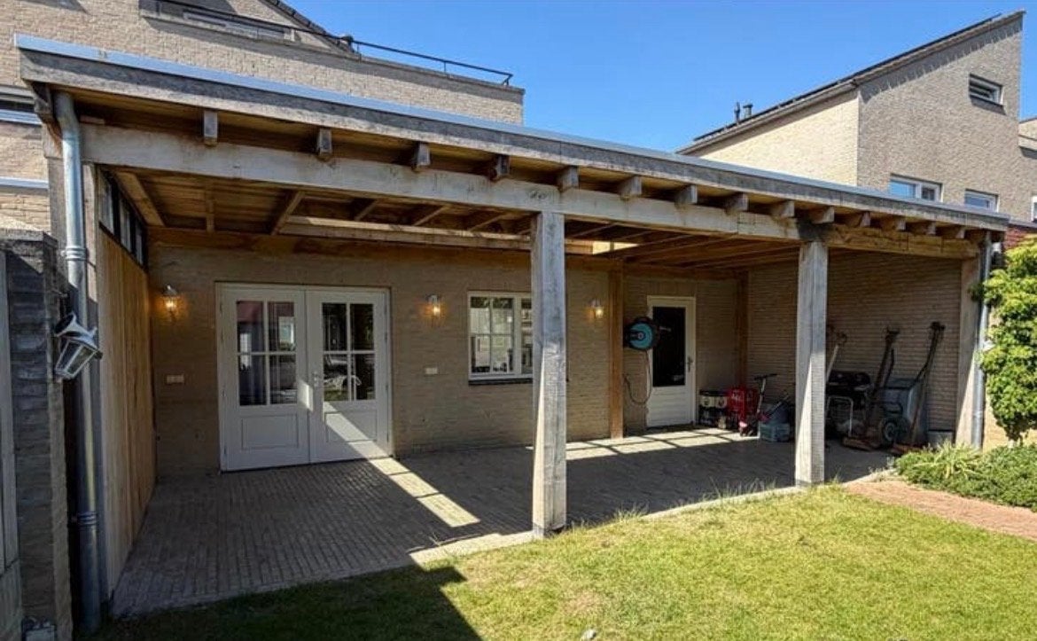Ruime eiken overkapping van ruim 36m2, Tuin en Terras, Overkappingen, Zo goed als nieuw, Overige typen, Ophalen