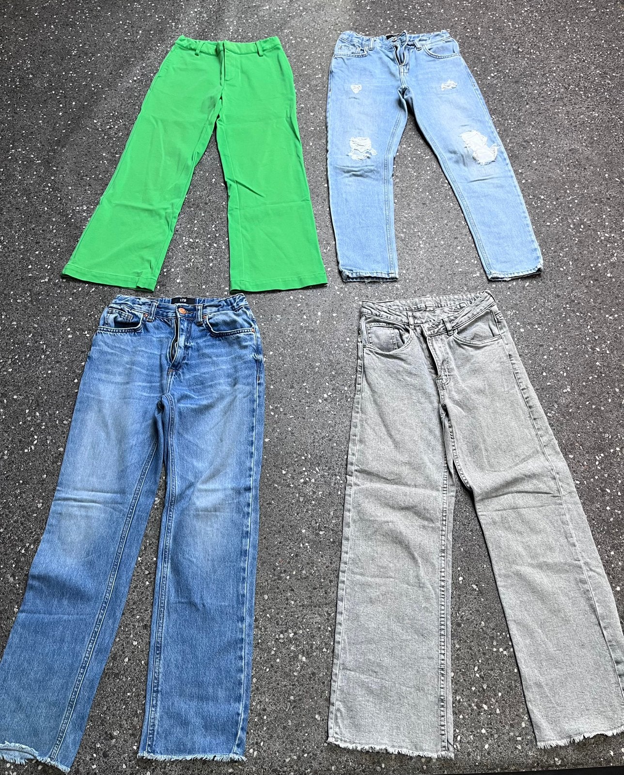 4 broeken jeans spijkerbroeken, maat 152, garcia, ltb, Ophalen of Verzenden, Zo goed als nieuw, Meisje, Broek