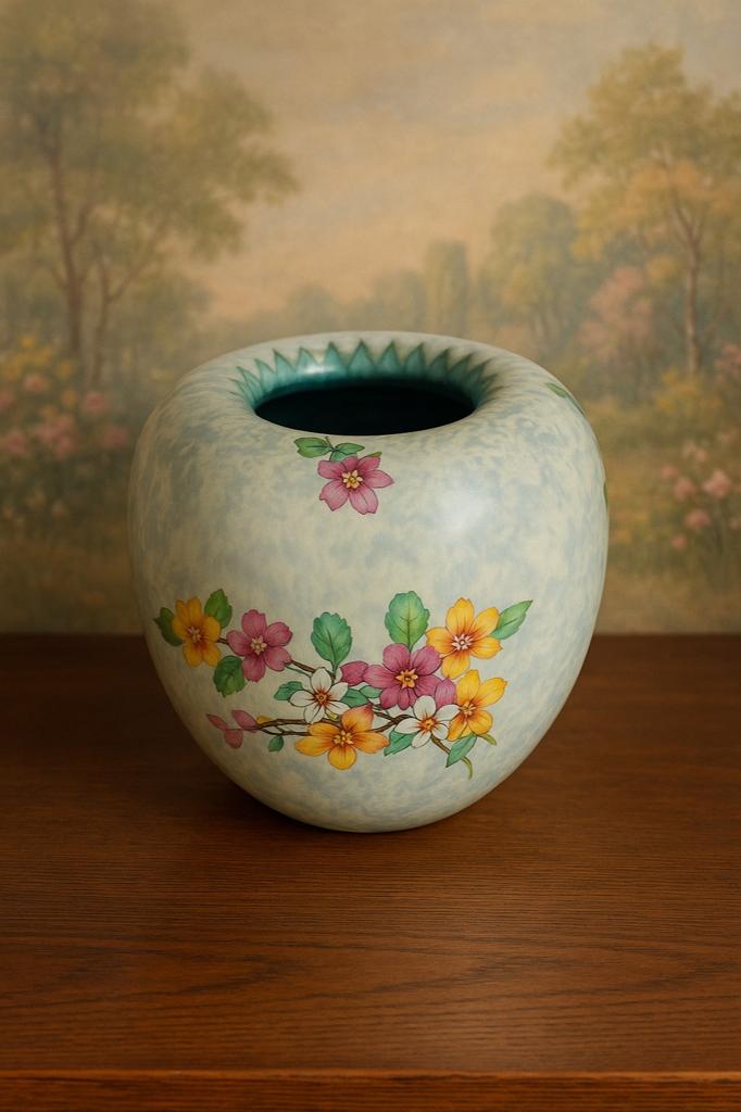 Vintage Art Nouveau Dutch Plateel Vase, 1950s, Ophalen of Verzenden
