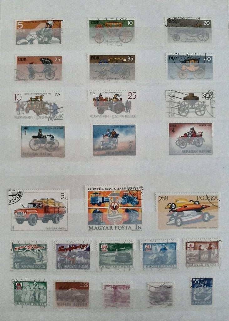 3 Kaarten Mooiste Postzegels Auto No. 2 Gestempeld, Ophalen, Gestempeld, Auto's