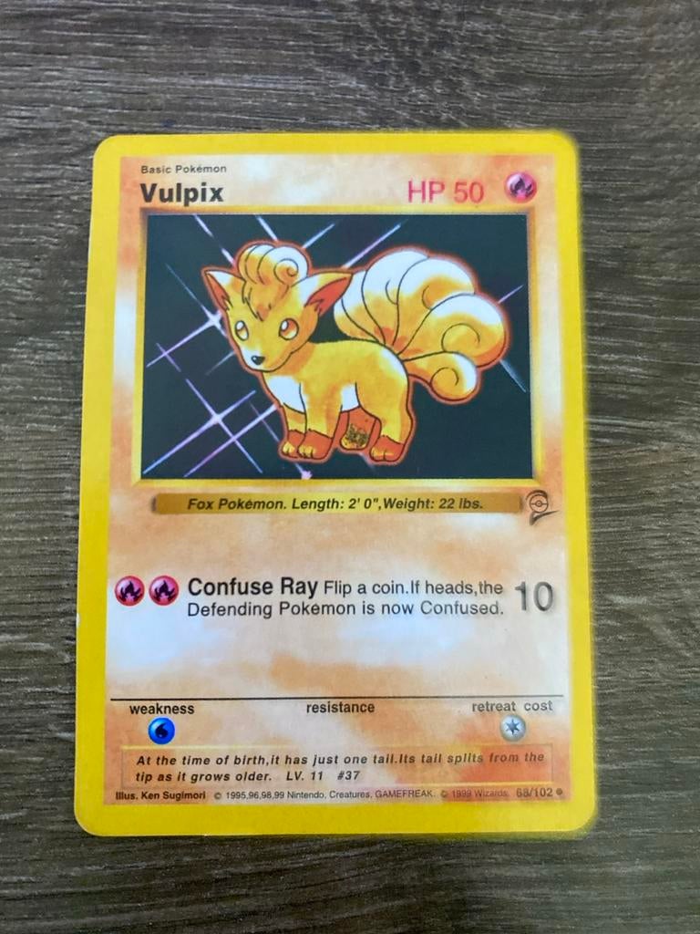 Pokémon Kaart Vulpix HP 50 (1999 Wizards 68/102), Ophalen, Gebruikt, Losse kaart