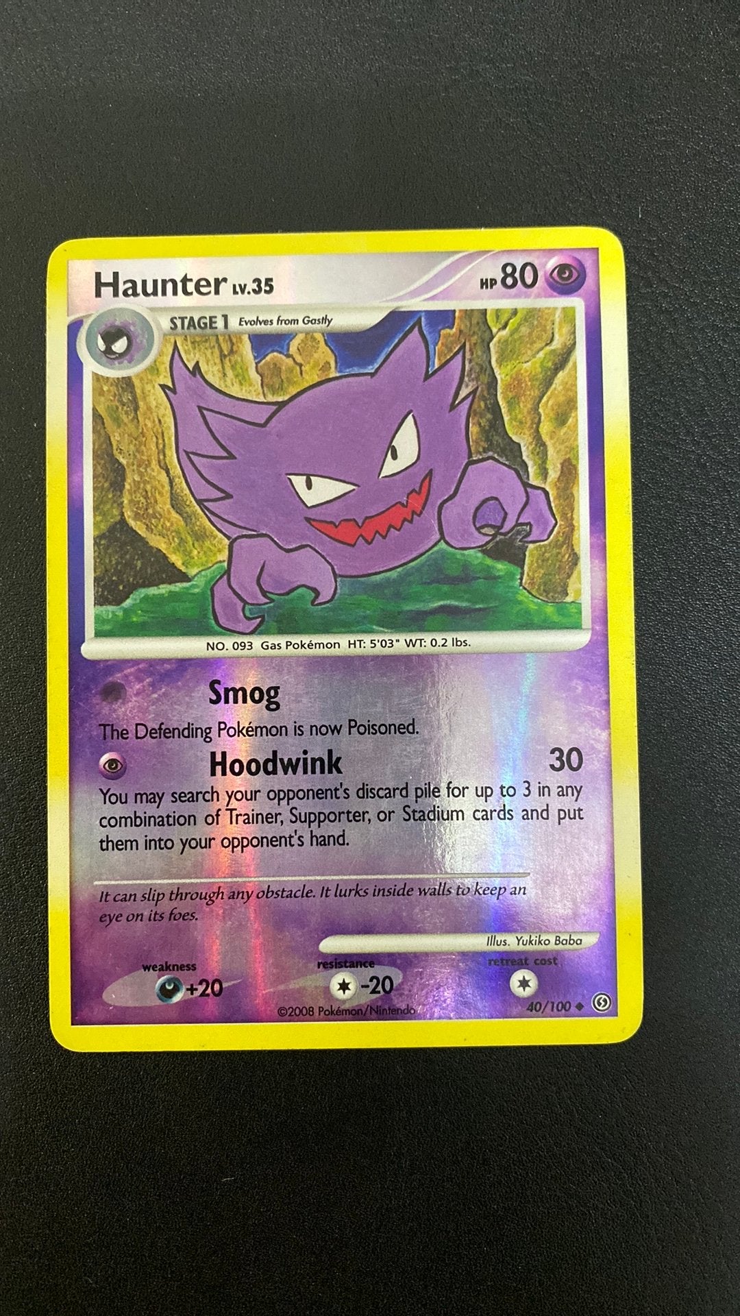 Pokemon haunter lv 35 reverse holo stormfront 40/100, Ophalen of Verzenden, Gebruikt, Losse kaart