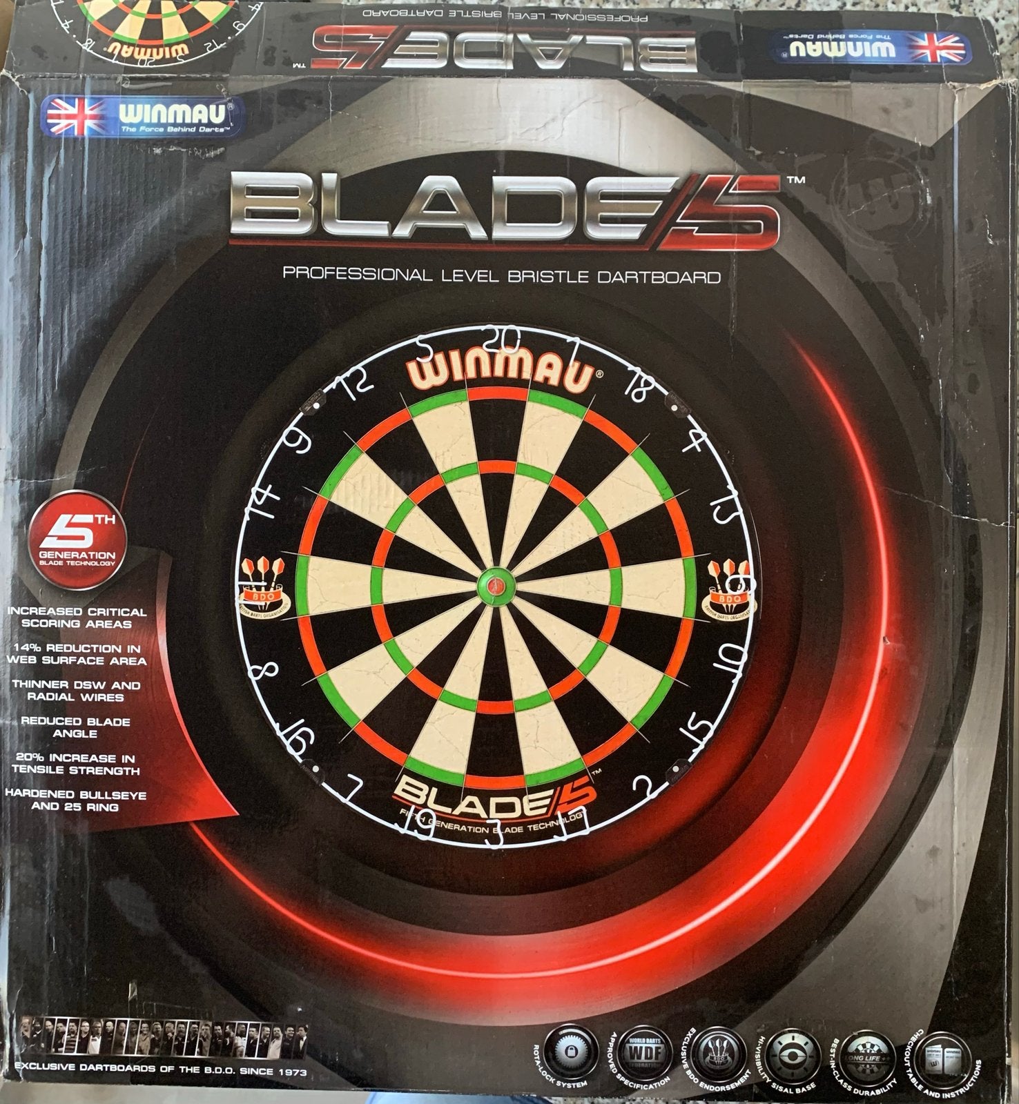 Winmau Blade 5 dartbord (5e generatie), Sport en Fitness, Ophalen of Verzenden, Gebruikt, Dartbord