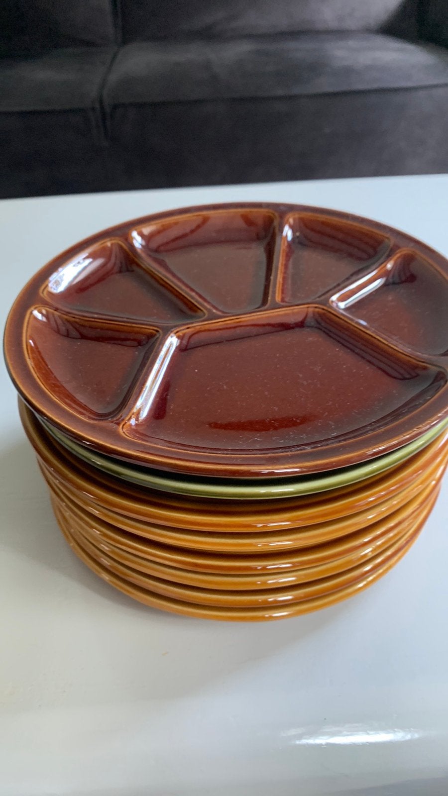 8 Vntage zgan franse BBque Gourmet Borden orig. van jaren 70, Huis en Inrichting, Keuken | Servies, Overige merken, Keramiek, Vintage