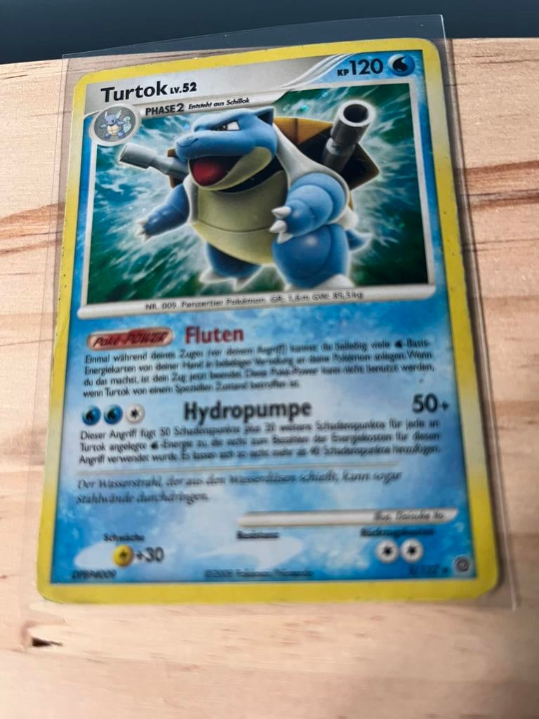 Een Duitse blastoise pokemonkaart, Ophalen of Verzenden, Gebruikt, Losse kaart