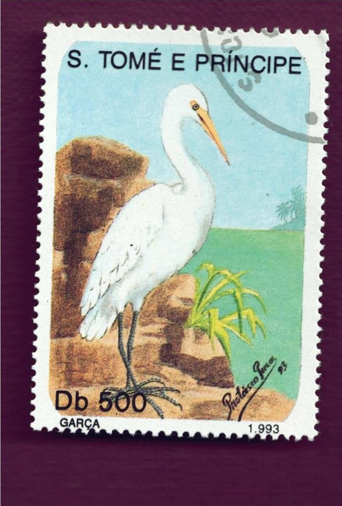 Fauna - Dieren - Reiger - St.Tomé E Principe - Db 500 - gebr, Ophalen of Verzenden, Gestempeld, Dier of Natuur