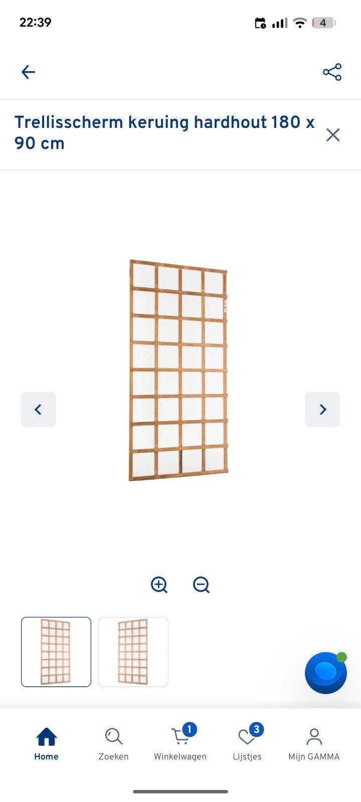 Trellisscherm hardhout 180x90 cm klimplant, Tuin en Terras, Ophalen, Hout, 150 tot 200 cm