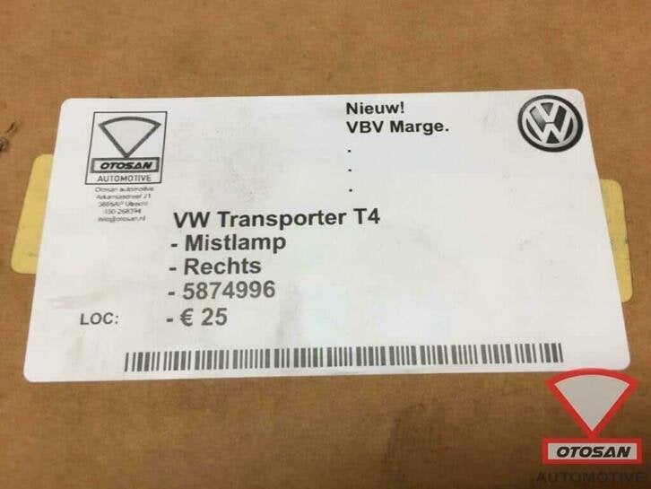 vw transporter t4 mistlamp nieuw! rechts 5874996, Volkswagen, Volkswagen AG, Nieuw, Berliner Ring 2
38440  Wolfsburg, DE