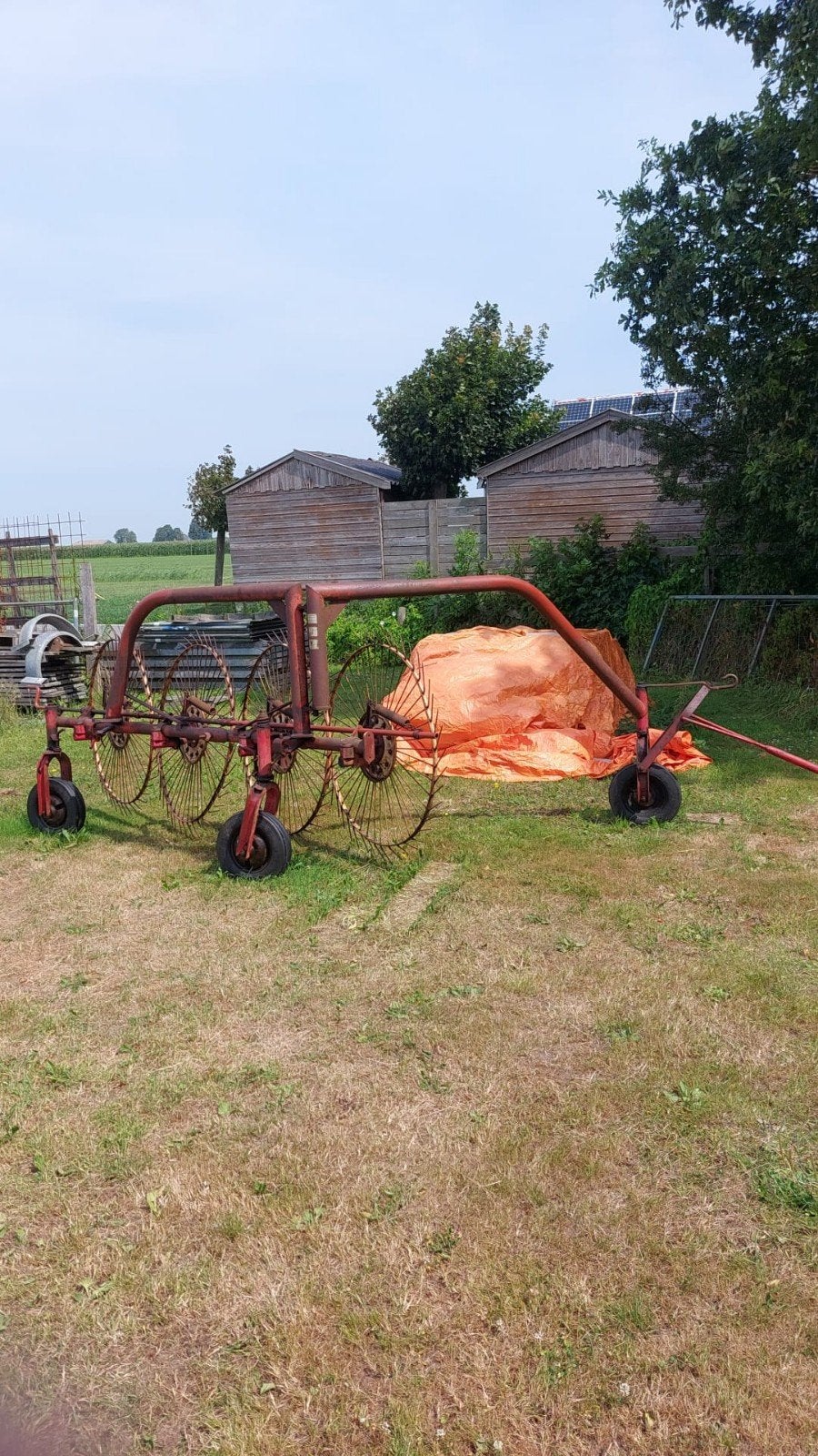 Hark 4 blads sprintmaster paard of trekker, Ophalen, Weidebouw
