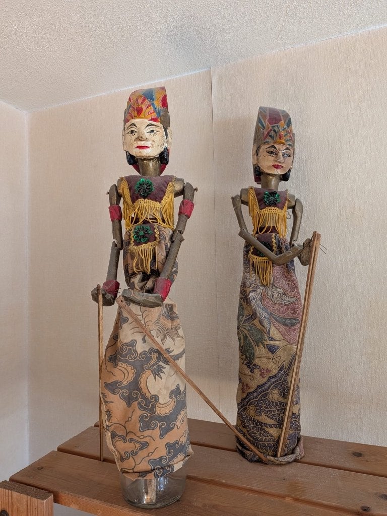 wajang poppen, Antiek en Kunst, Bruin, Handgemaakt, Indonesië, Ophalen